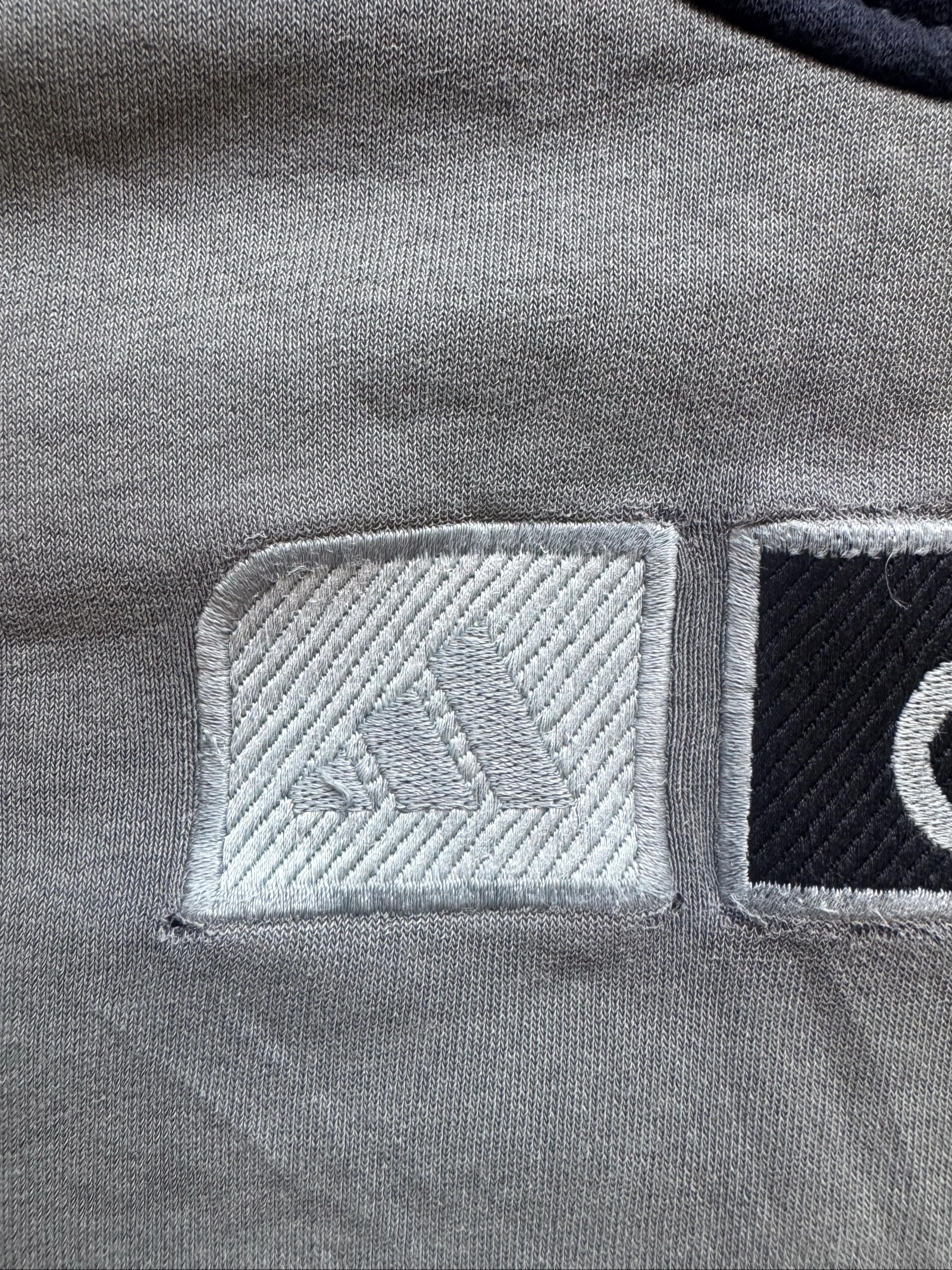 Adidas Vintage Spell Out Sweatshirt Marinegrijs Geborduurd Logo 90s Y2K Ronde Hals M – photo 9